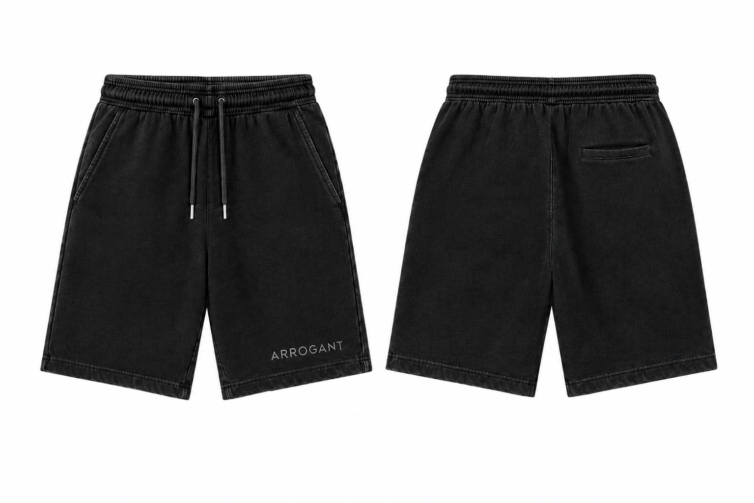 ARROGANT Heritage Oversized Shorts - Washed Black