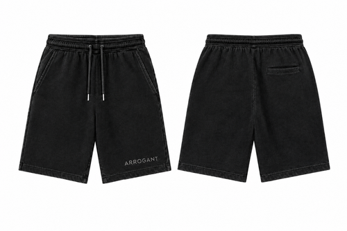 ARROGANT Heritage Oversized Shorts - Washed Black