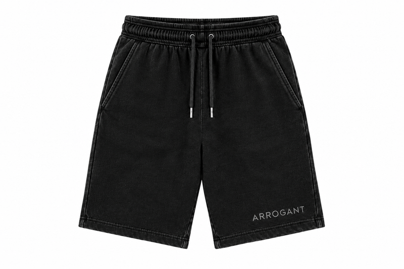 ARROGANT Heritage Oversized Shorts - Washed Black