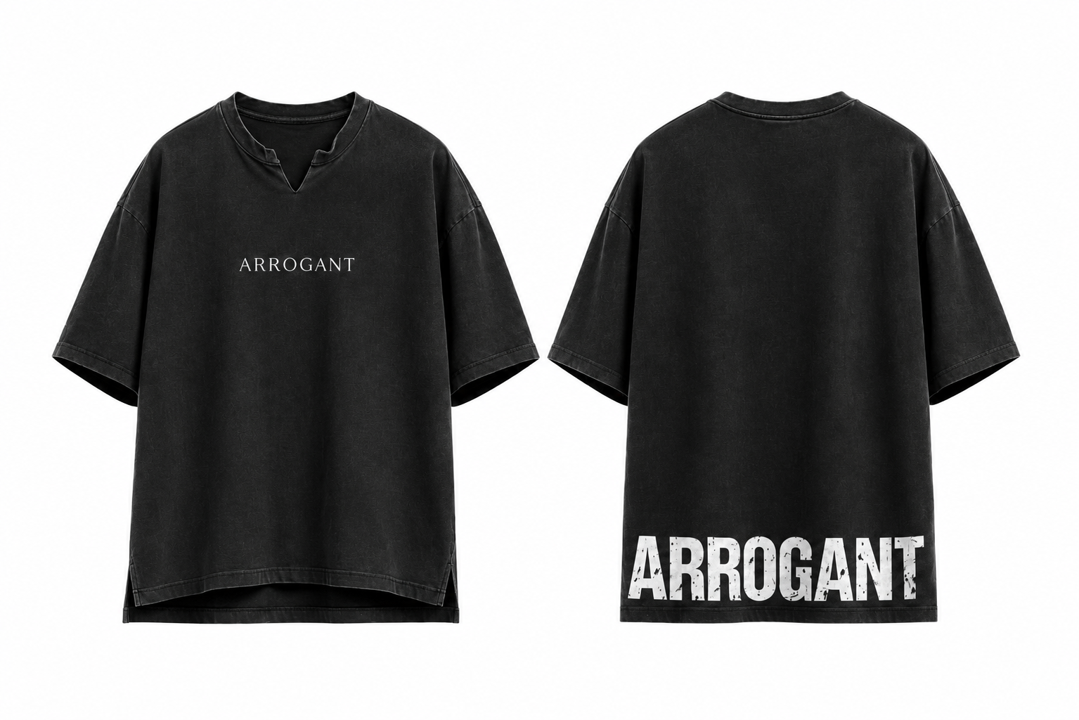 ARROGANT Heritage Oversized T-shirt - Washed Black